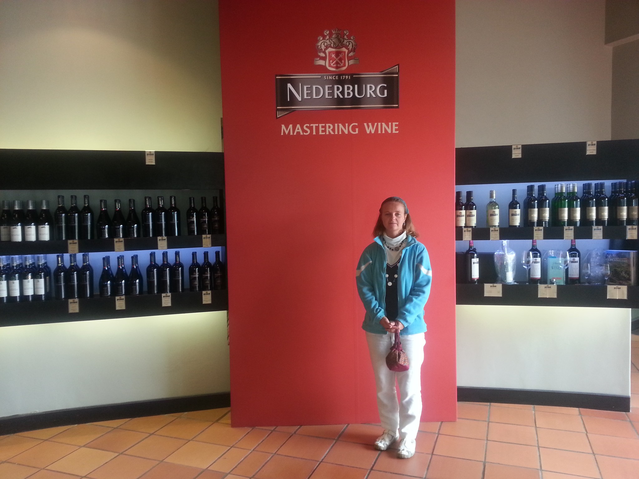 Zuzka při návštěvě vinařství Nederburg u Paarlu