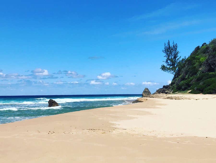 Pláž v oblasti Kosi Bay, Jižní Afrika.
